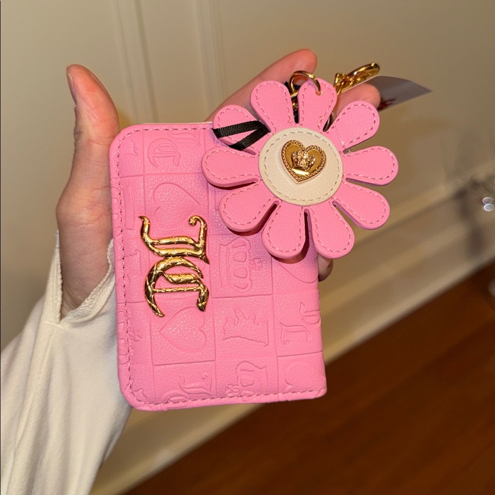 Juicy Couture Pink Kids Coin Purse with Flower Charm